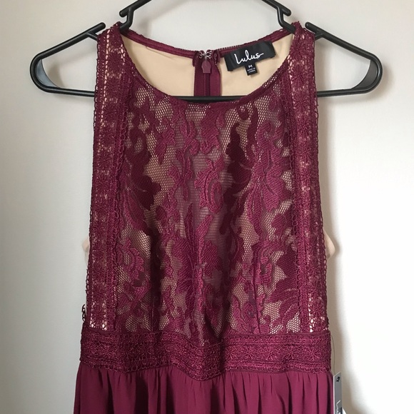 Lulus Dresses & Skirts - Lulus Forever & Always Burgundy Lace Maxi Dress